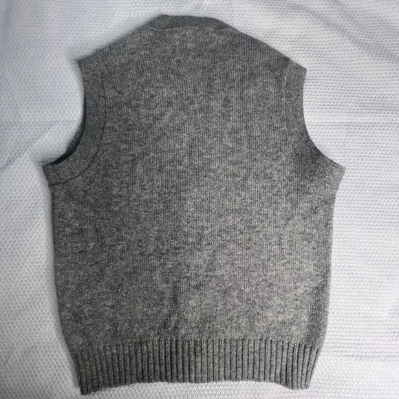 Vintage Jantzen Mens Sz M Gray Cable Knit Button Front Sweater Vest Made in USA - Picture 7 of 7